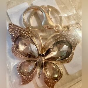 NEW Jeweled Butterfly Key Chain Bag Charm